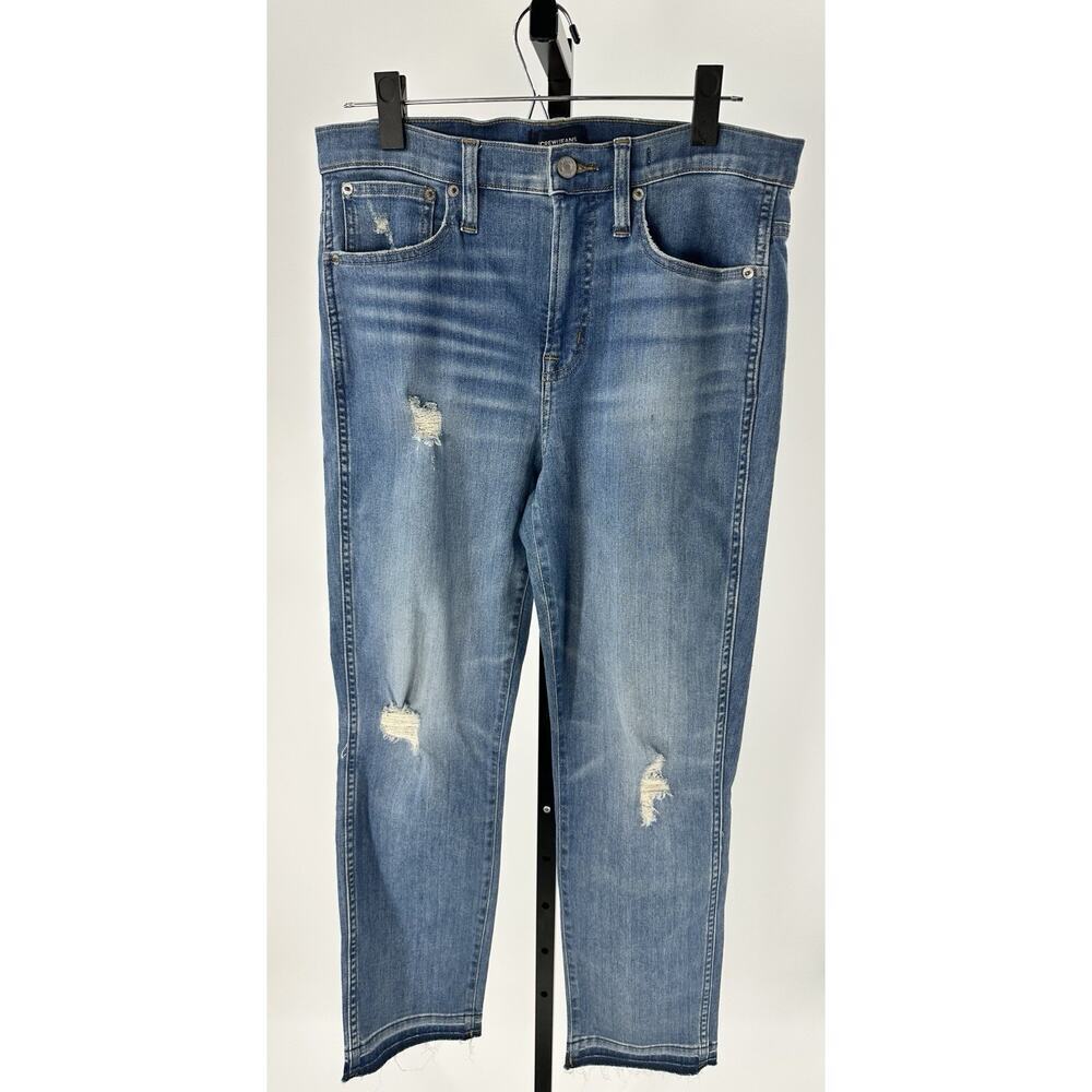 J.Crew Vintage Straight Jeans Women’s 29 Distressed Medium Wash Raw Hem Denim